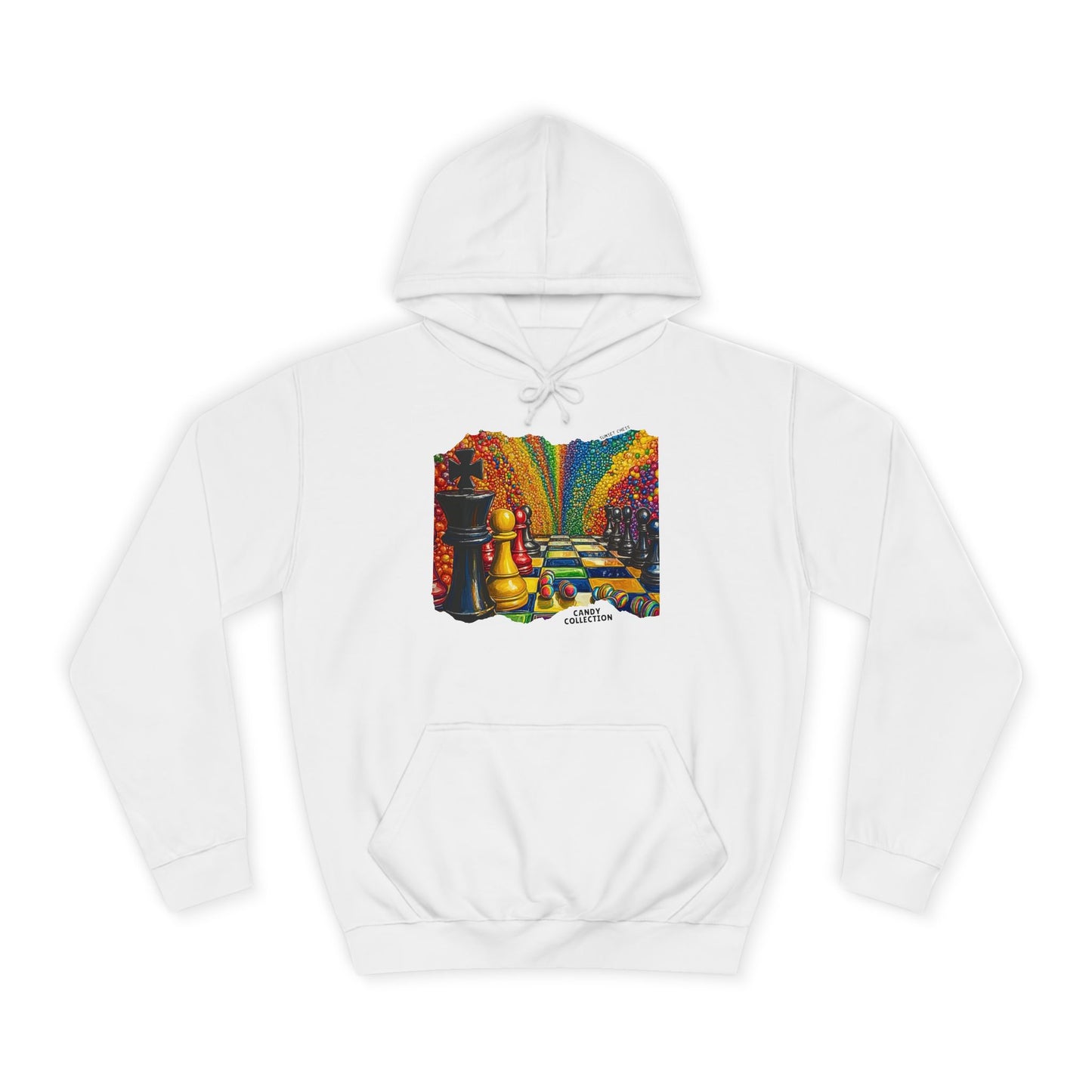 Colorful Candy & Chess - White Chess Hoodie