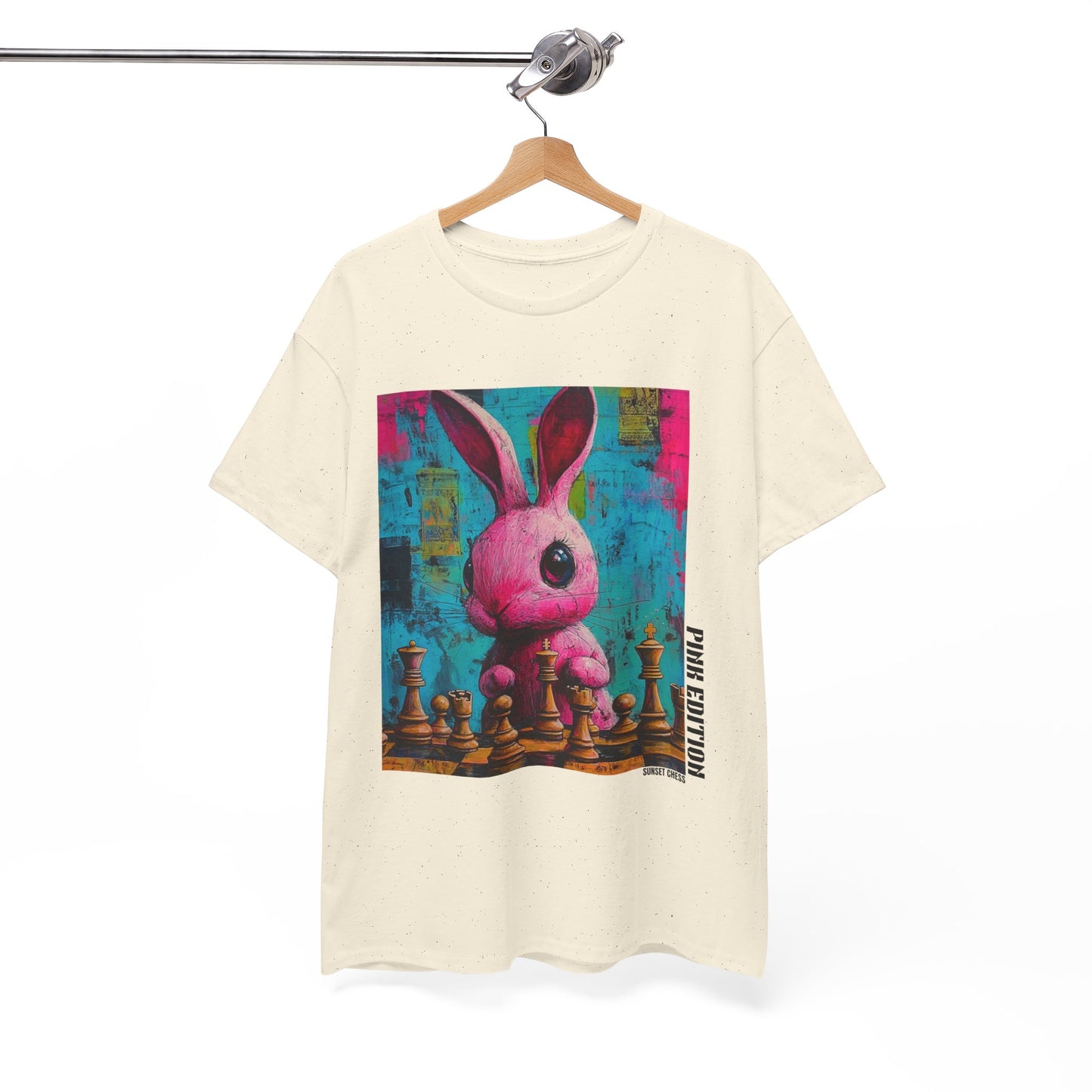 Pink Rabbit - Tan Chess T Shirt