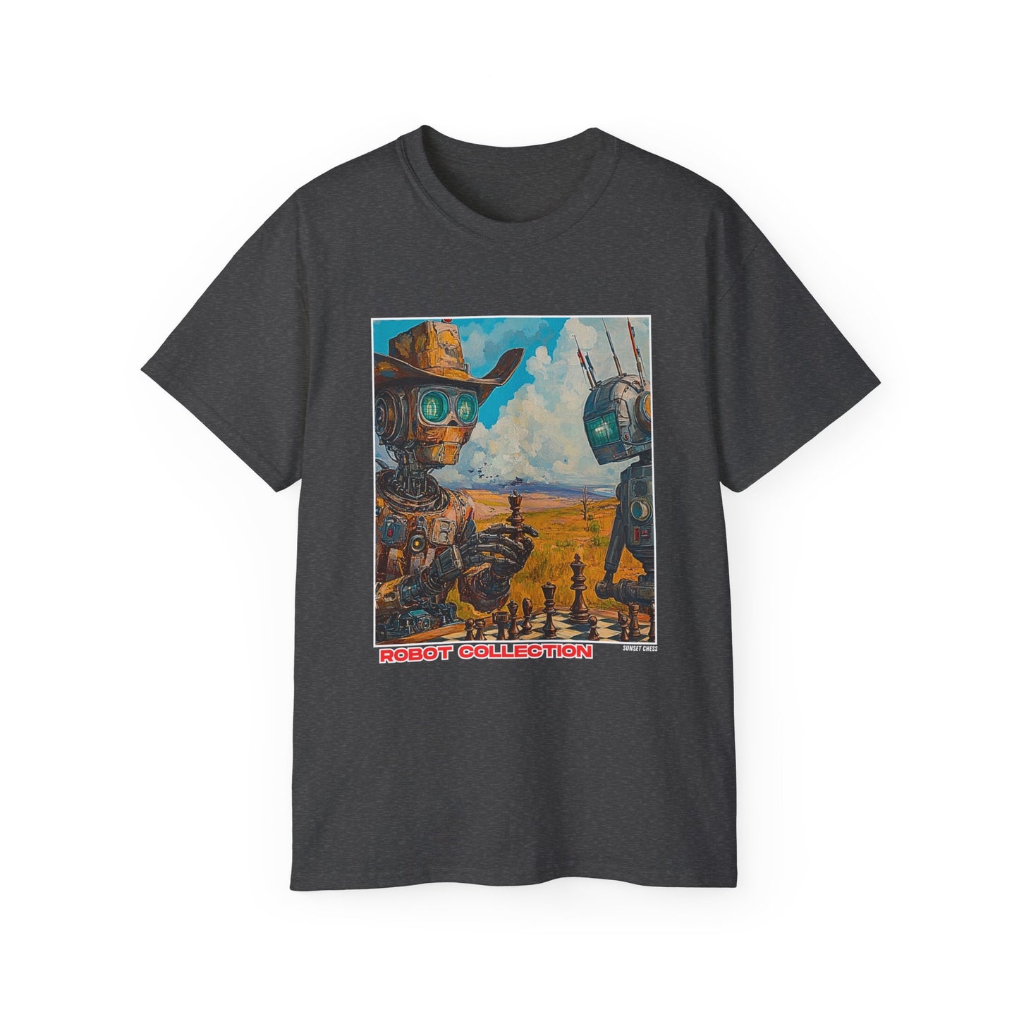 Cowboy Robots - Black Chess T Shirt