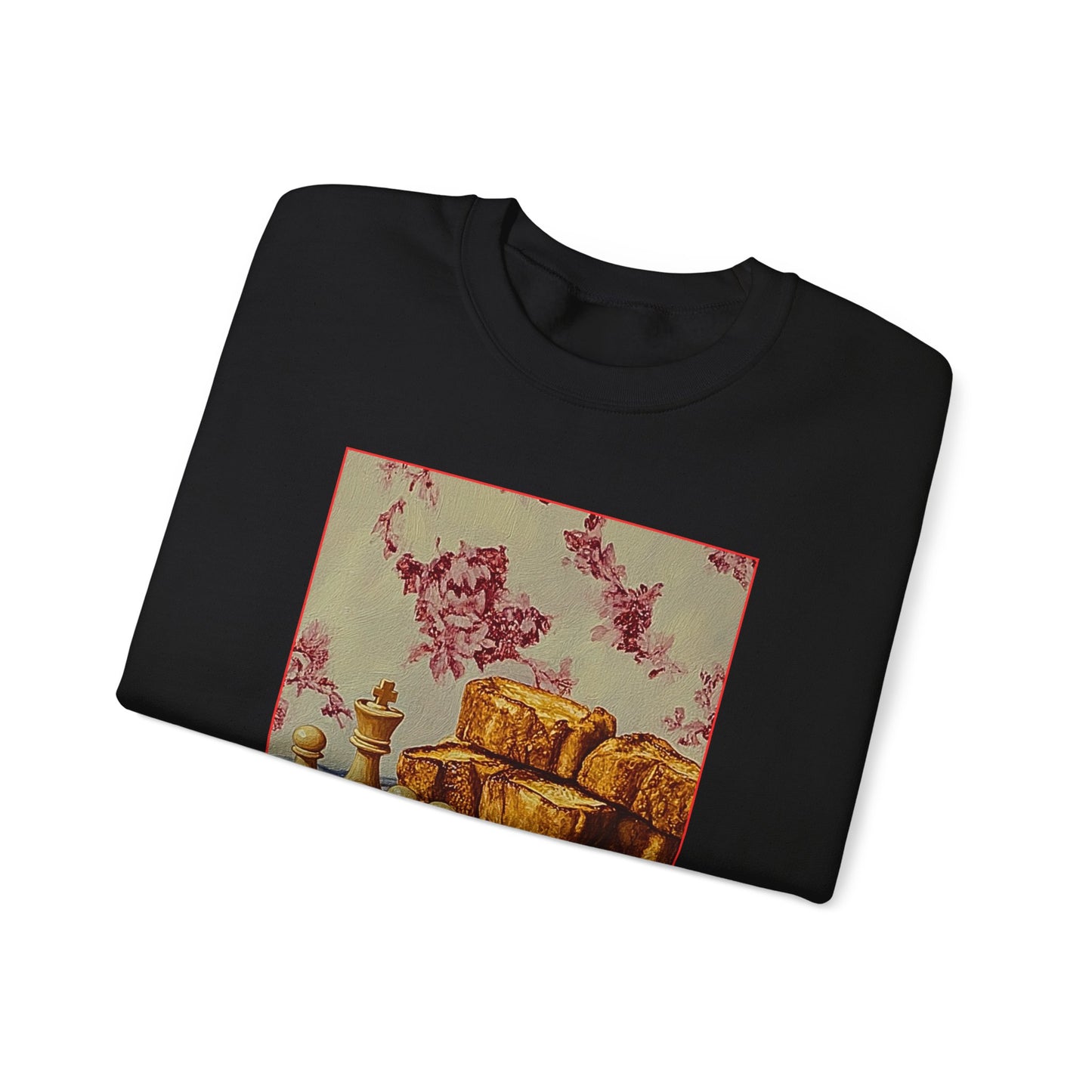 French Toast Sticks - Black Chess Crewneck Sweater