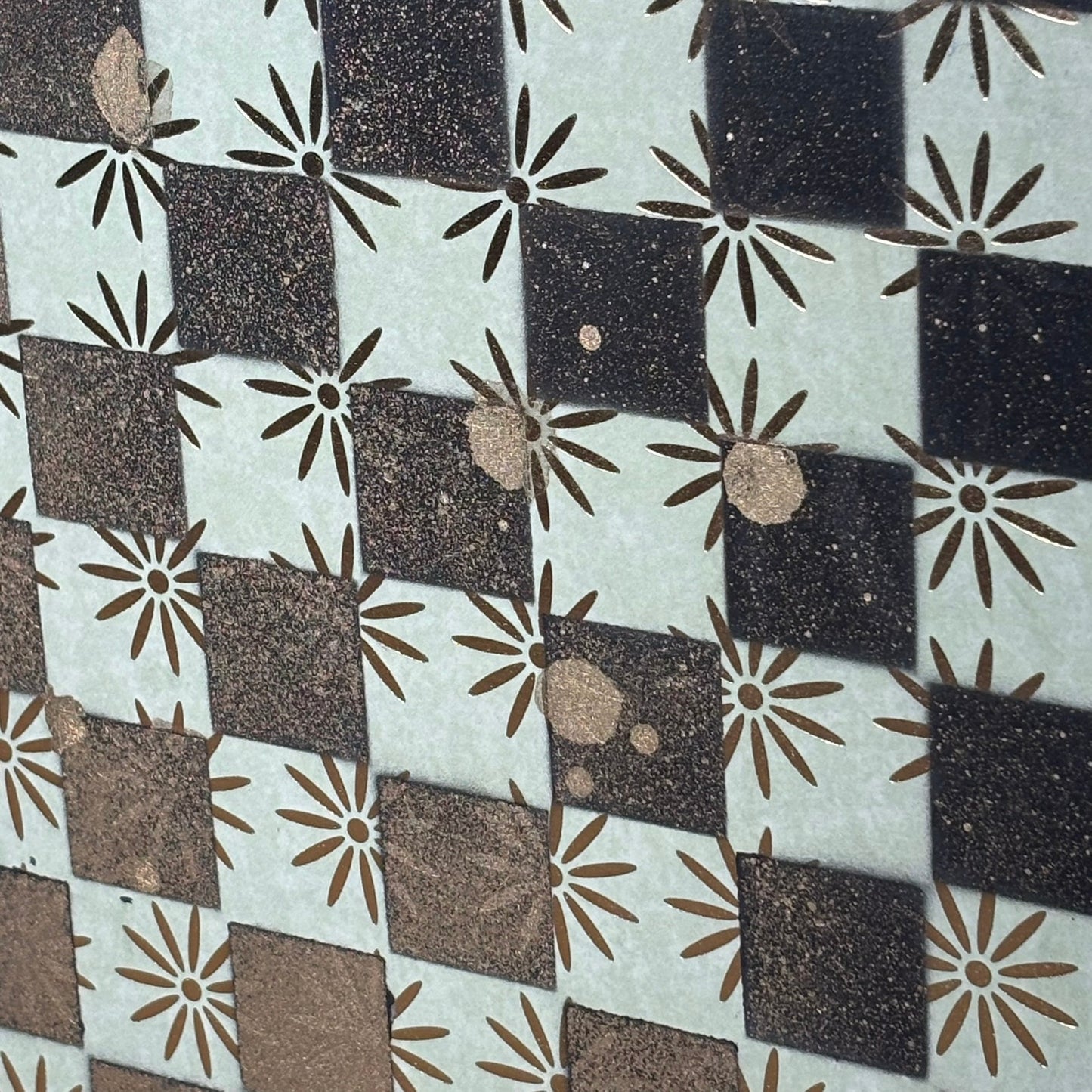 Green Vintage Gold Fade - Scrapbook Chess Board
