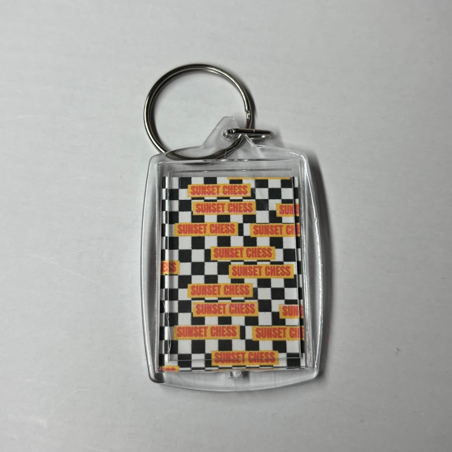 Orange Anime Man - Sunset Chess Photo Keychain