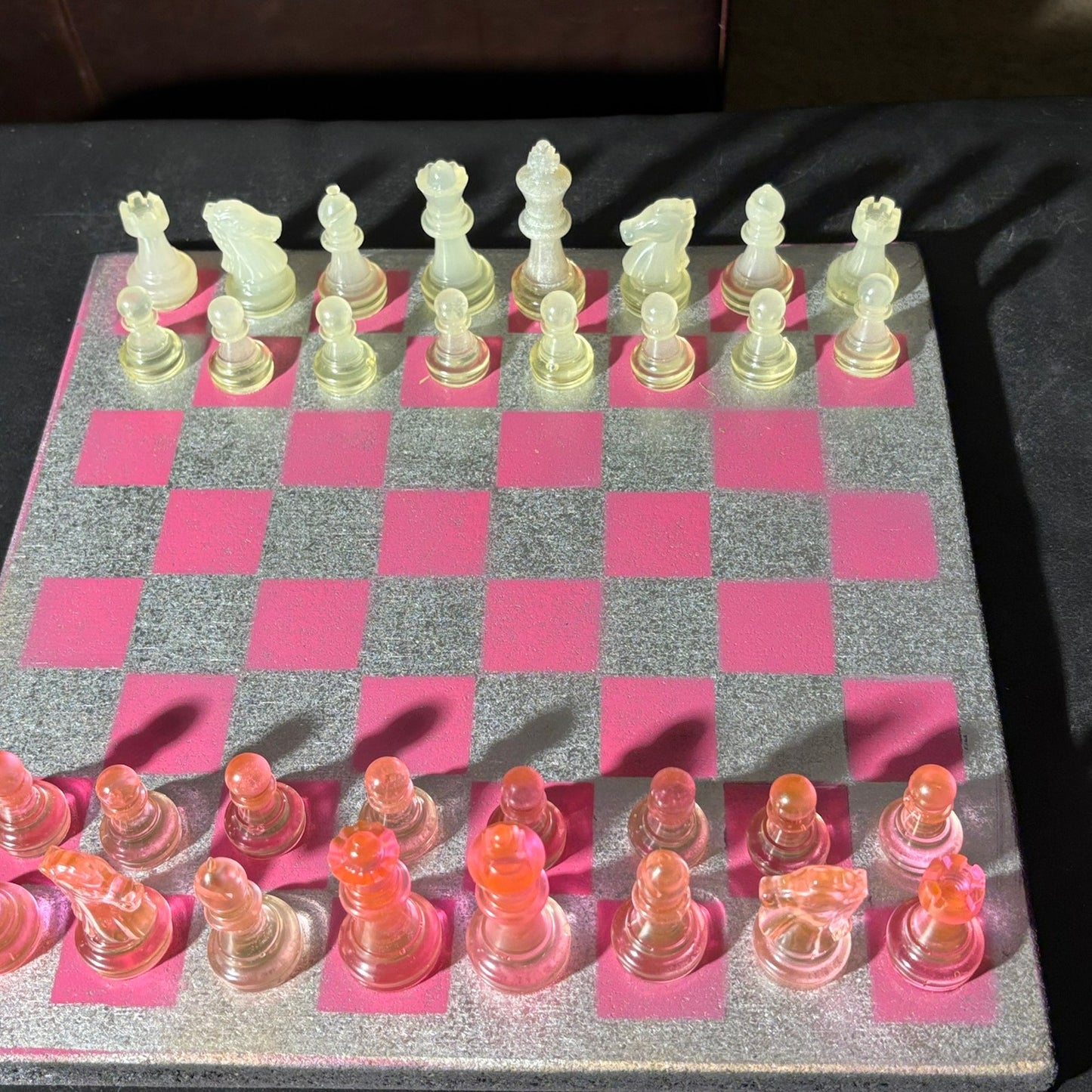 Chrome Pink - Painted Chess Set