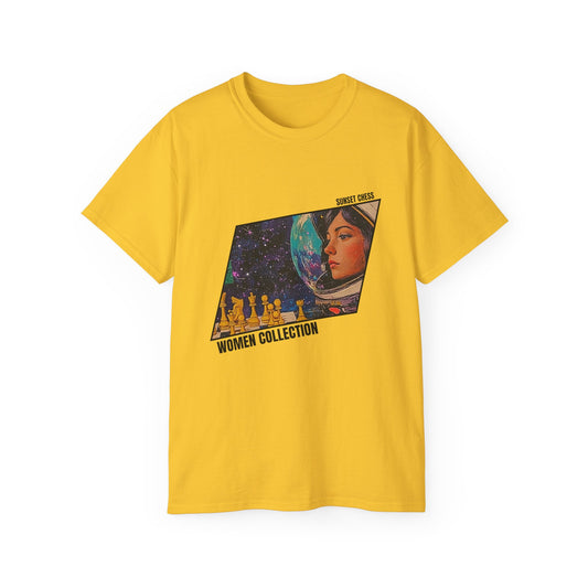 Woman in Space - Yellow Chess T Shirt
