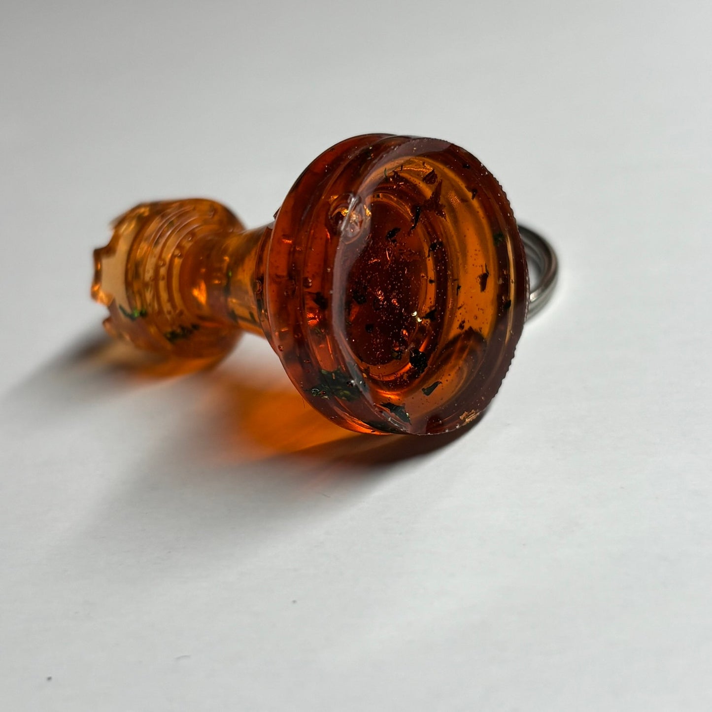 Translucent Amber Rook - Handmade Resin Keychain