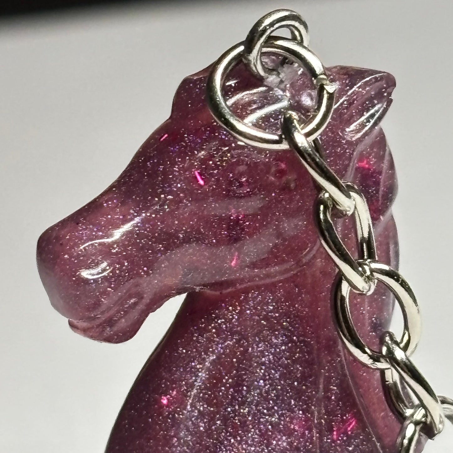 Pink Purple Knight - Handmade Resin Keychain