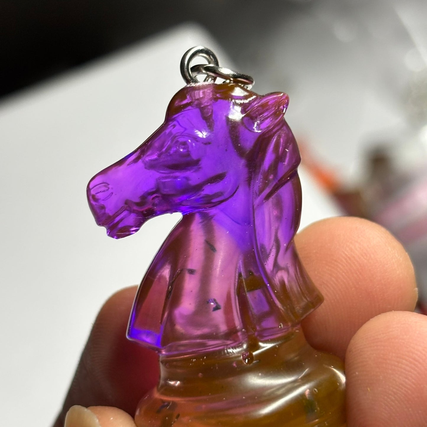 Translucent Purple Knight - Handmade Resin Keychain