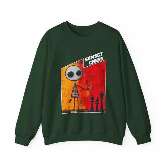 Stick Adventures - Green Chess Crewneck Sweater