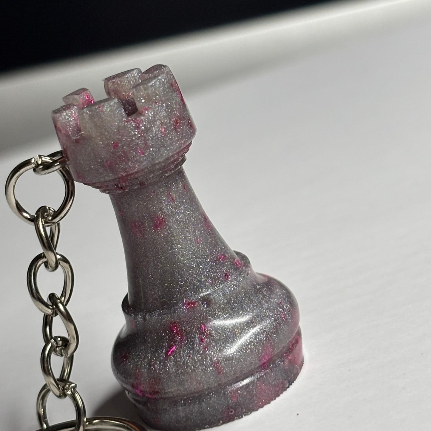 Midnight Purple Rook - Handmade Resin Keychain