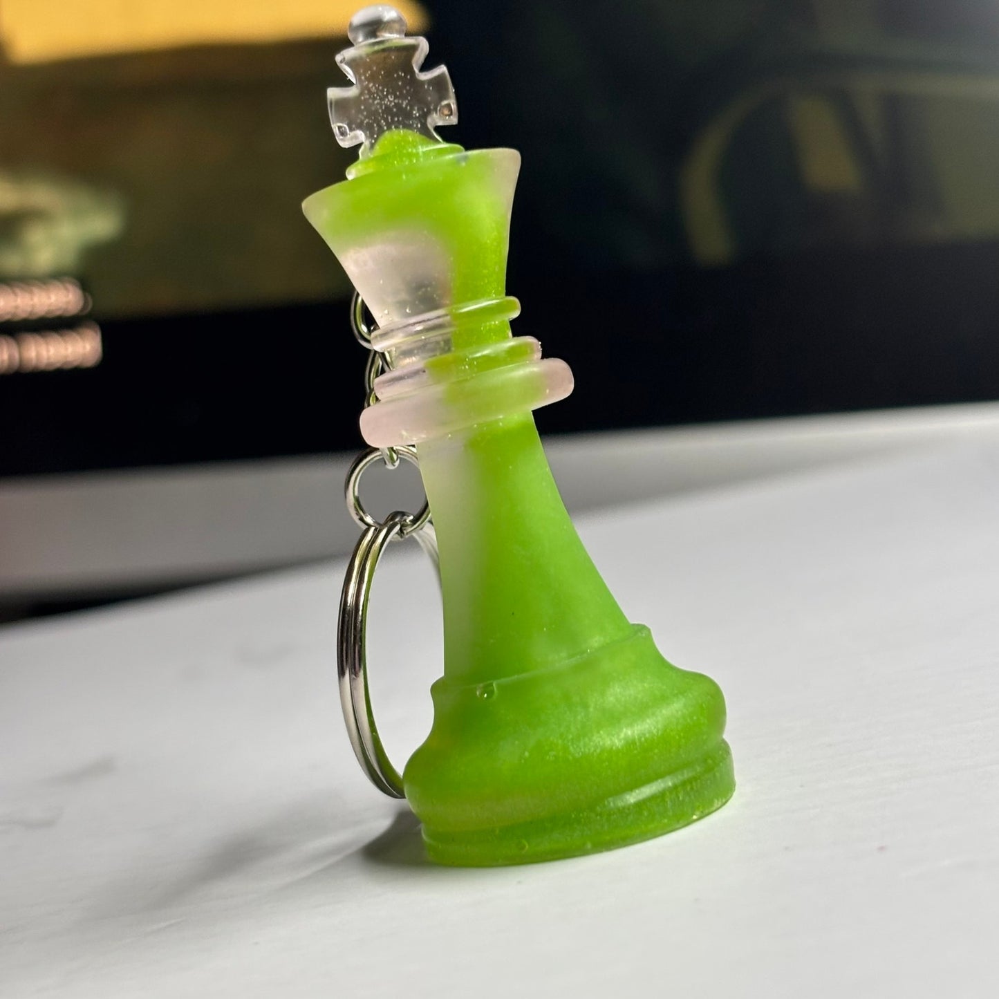 Green Flow King - Handmade Resin Keychain