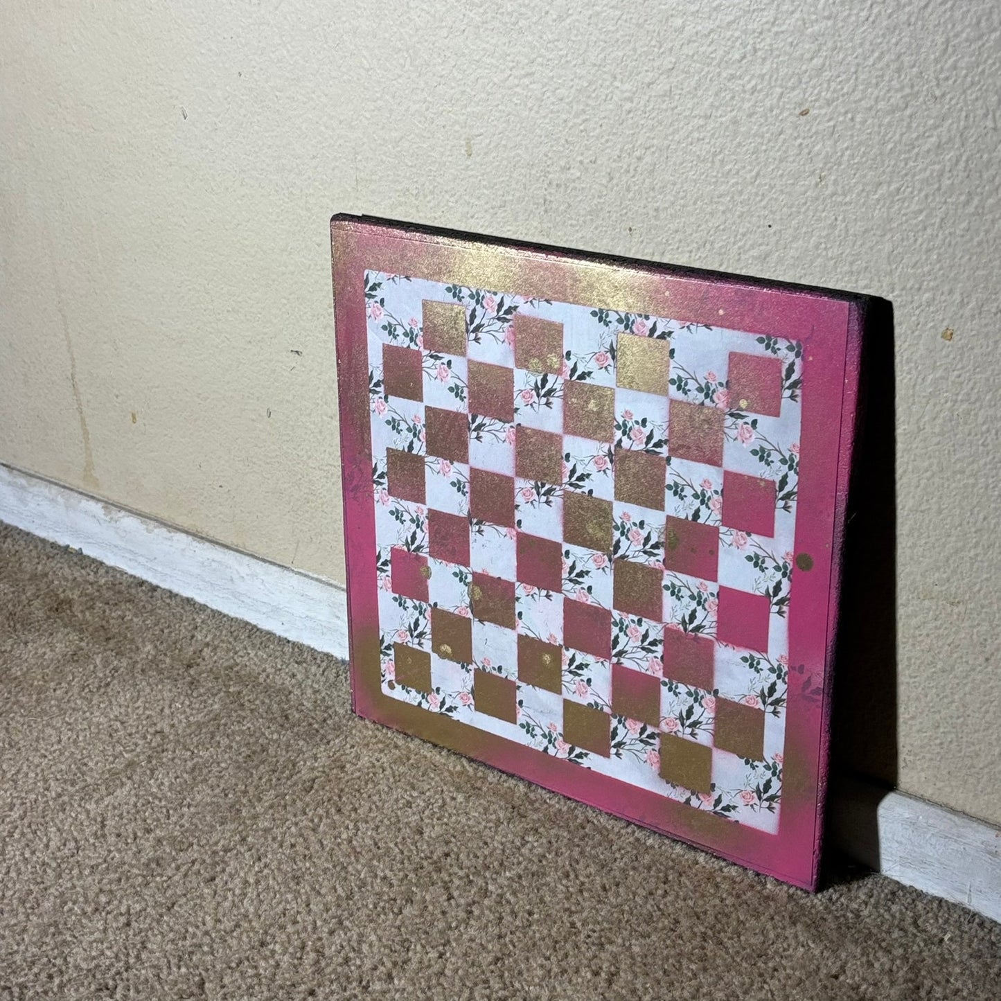 Pink Gold - Scrapbook Chess Board