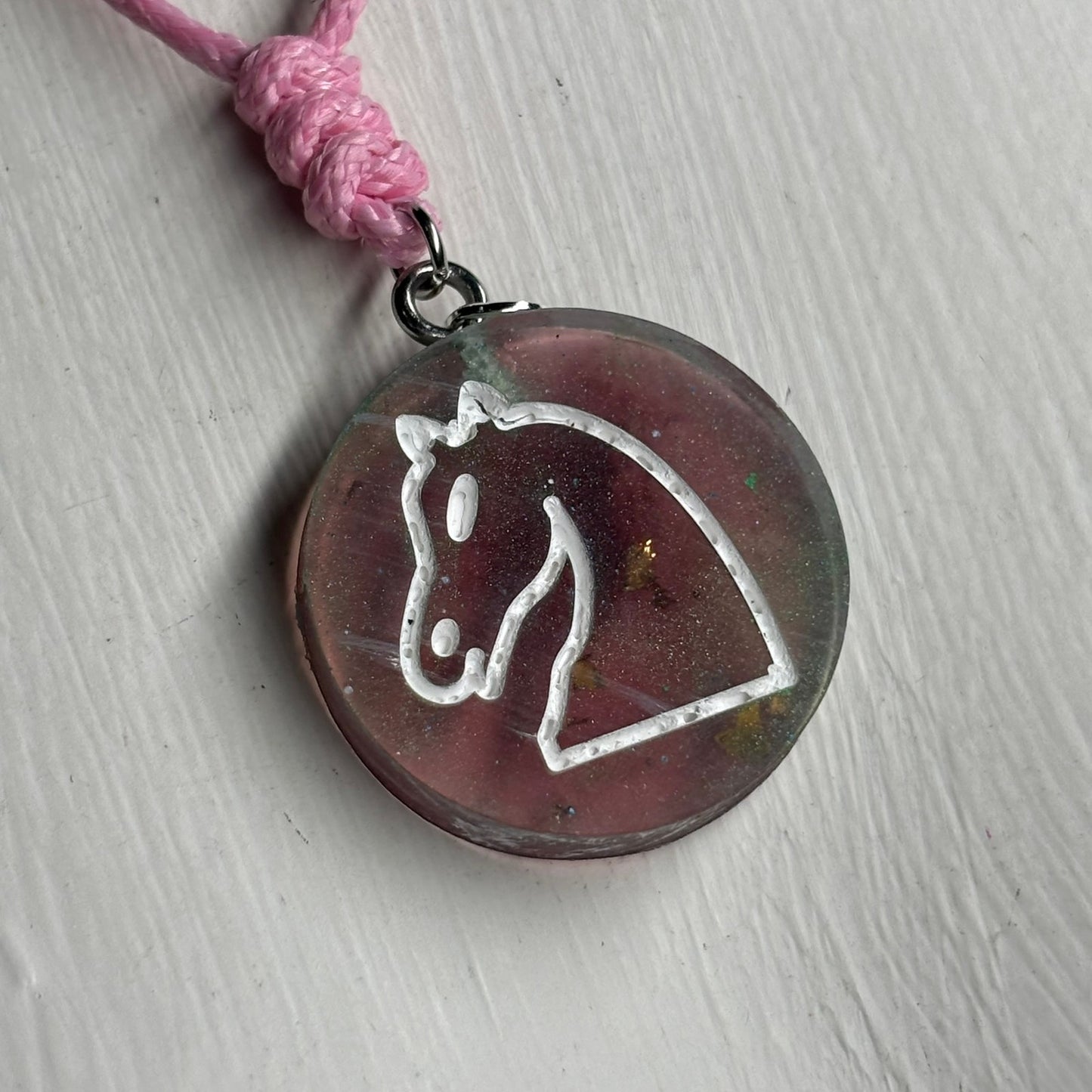 Vintage Knight - Handmade Resin Chess Necklace