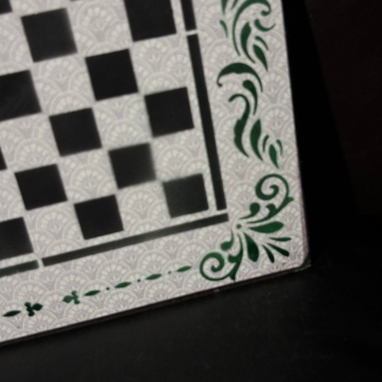Gray White & Green - Scrapbook Chess Board