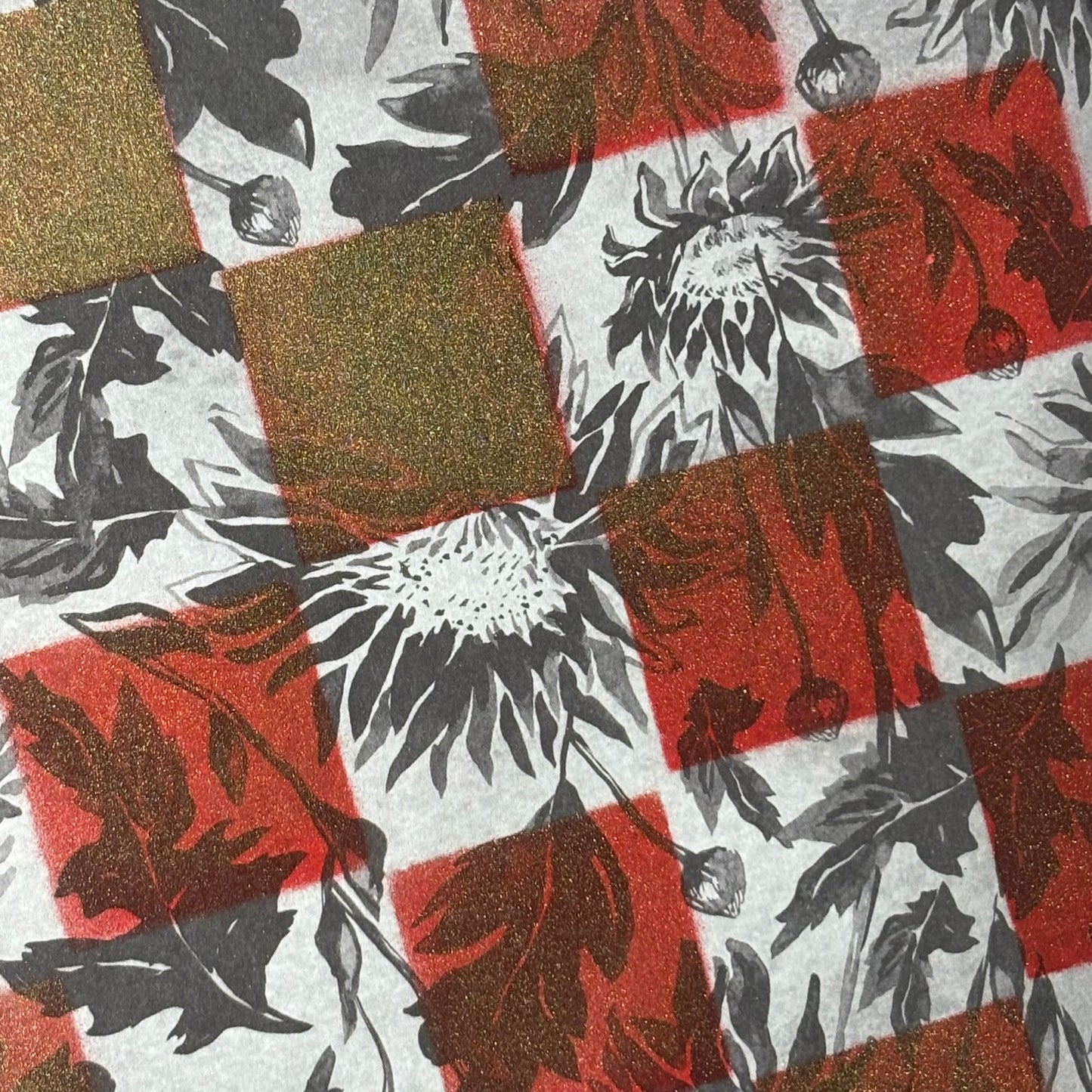 Vintage Golden Red - Scrapbook Chess Board