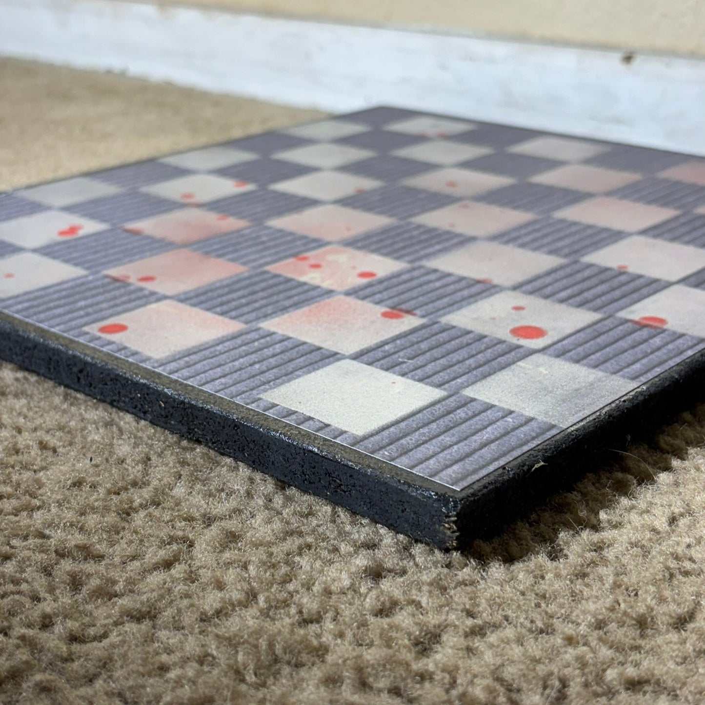 Vintage Splatter Red - Scrapbook Chess Board