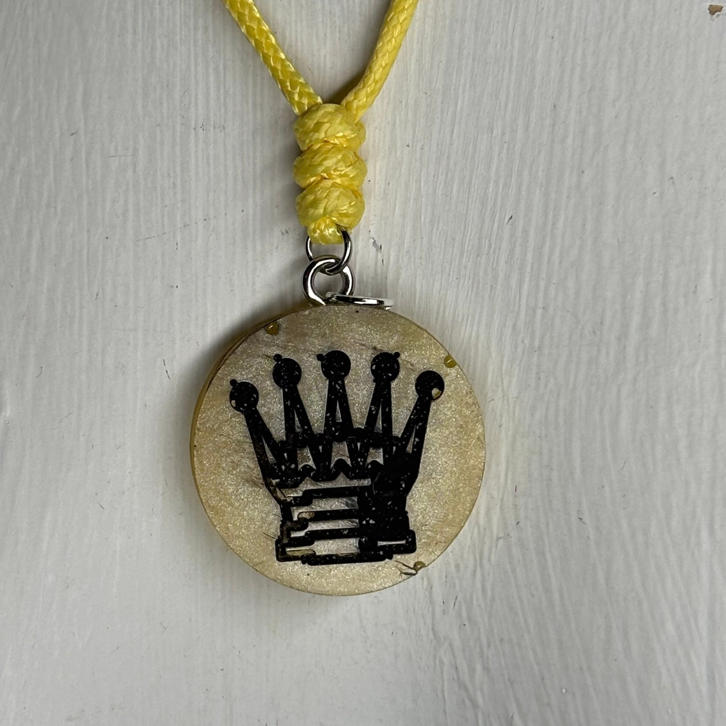 Yellow Queen - Handmade Resin Chess Necklace