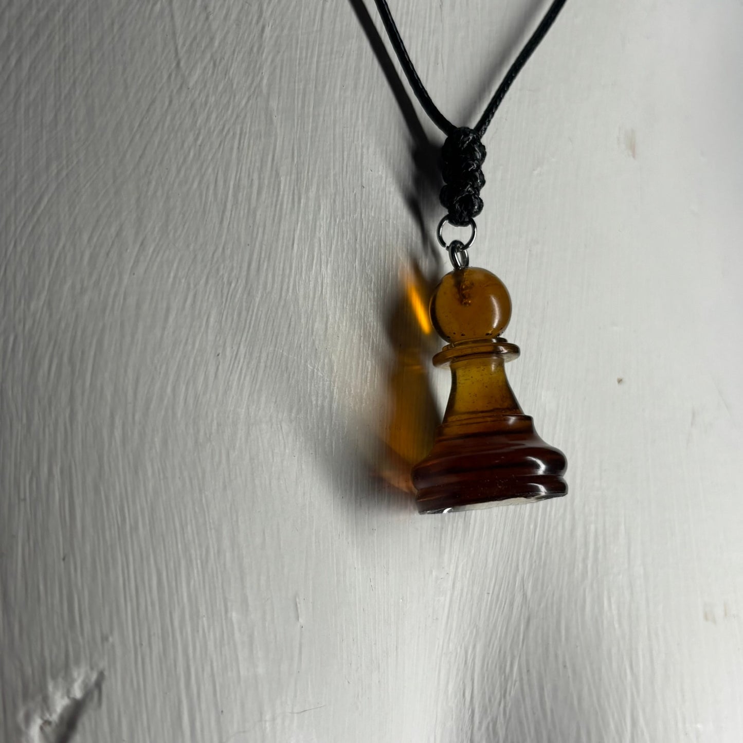 Coffee Brown Pawn - Handmade Resin Chess Necklace