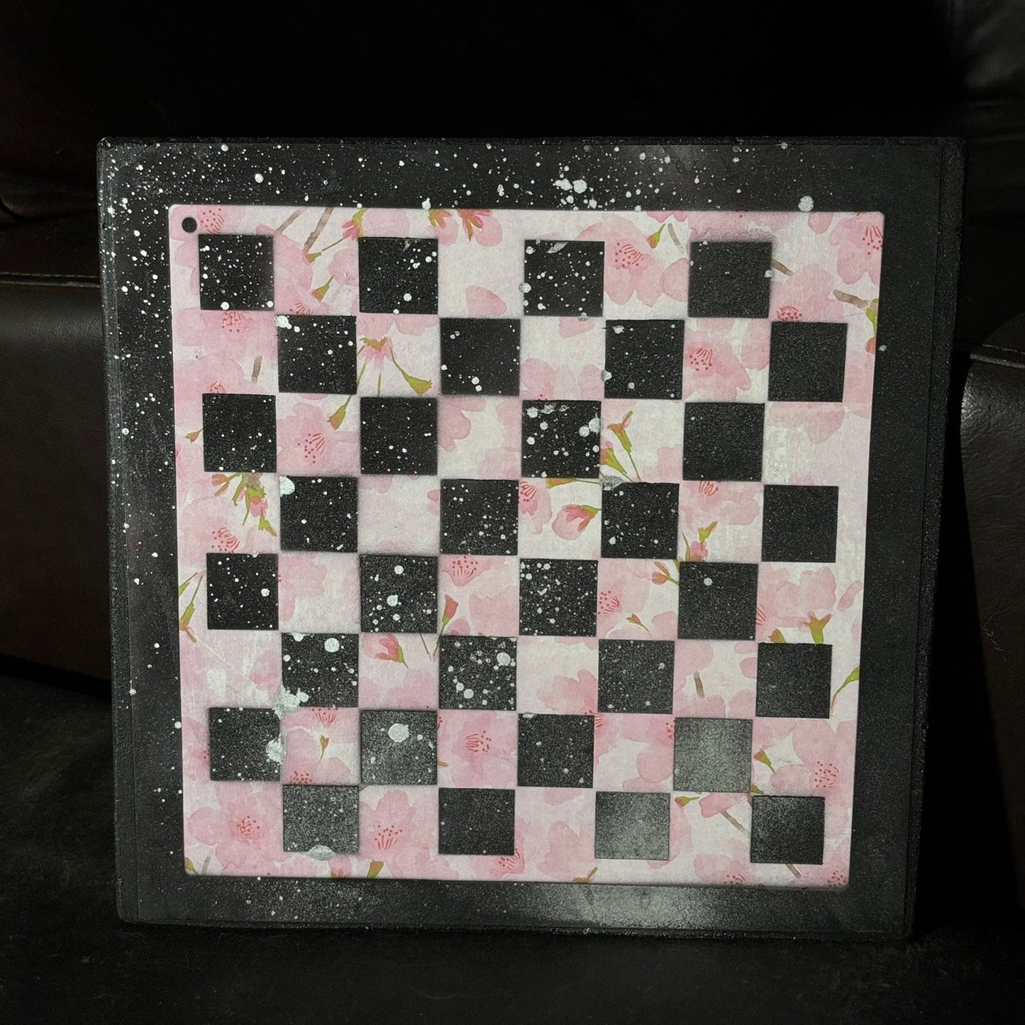 Soft Pink & Black - Scrapbook Chess Board