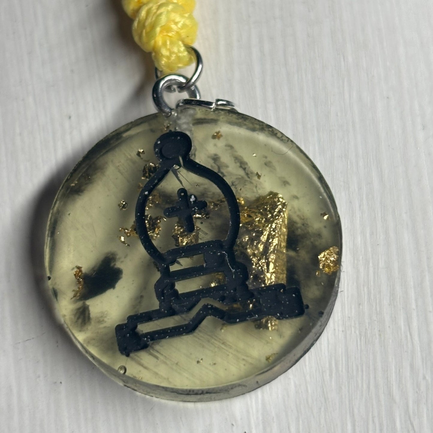 Light Yellow Bishop - Handmade Resin Chess Necklace