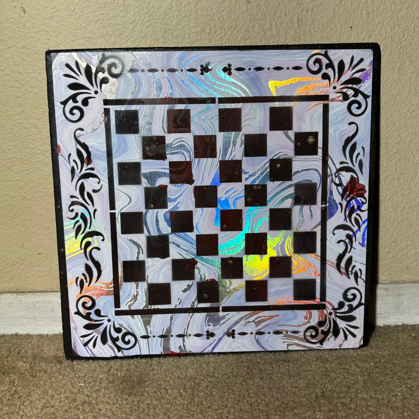 Glimmering Chrome - Scrapbook Chess Board