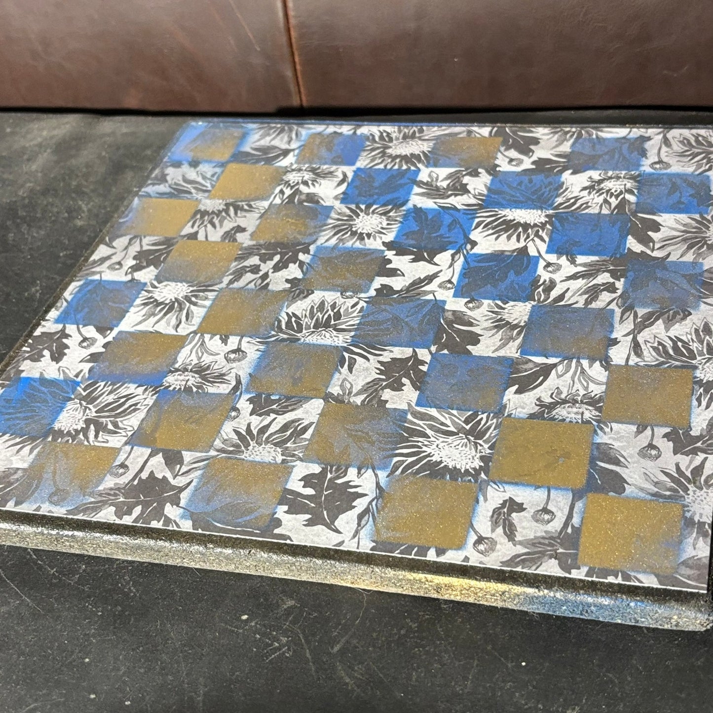 Golden Blue - Scrapbook Chess Board