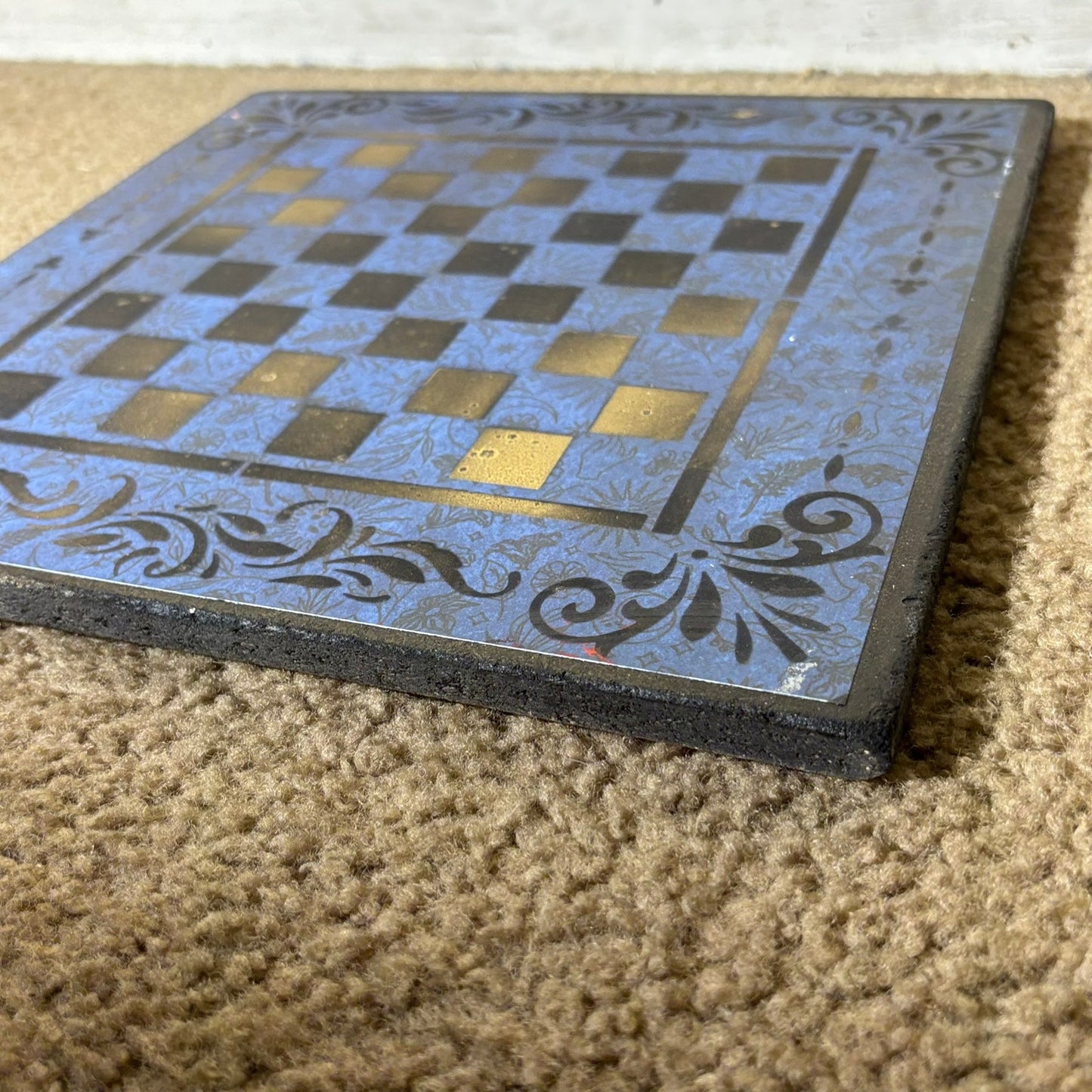 Dark Blue Gold - Scrapbook Chess Board