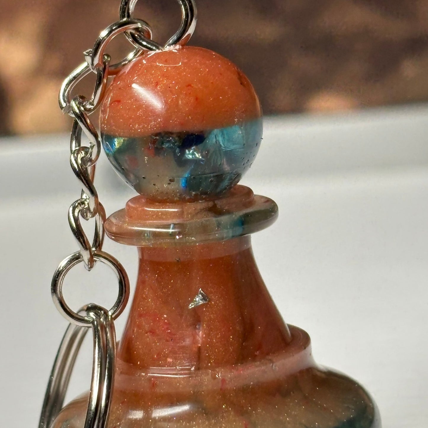 Luxury Orange Pawn - Handmade Resin Keychain - Large Edition