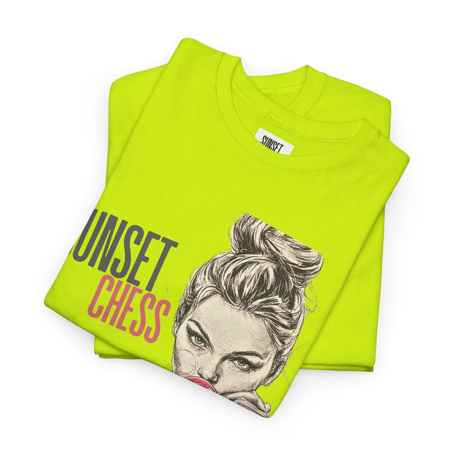 Lime Green - Women Bubble Blowing - Unisex Heavy Cotton Tee