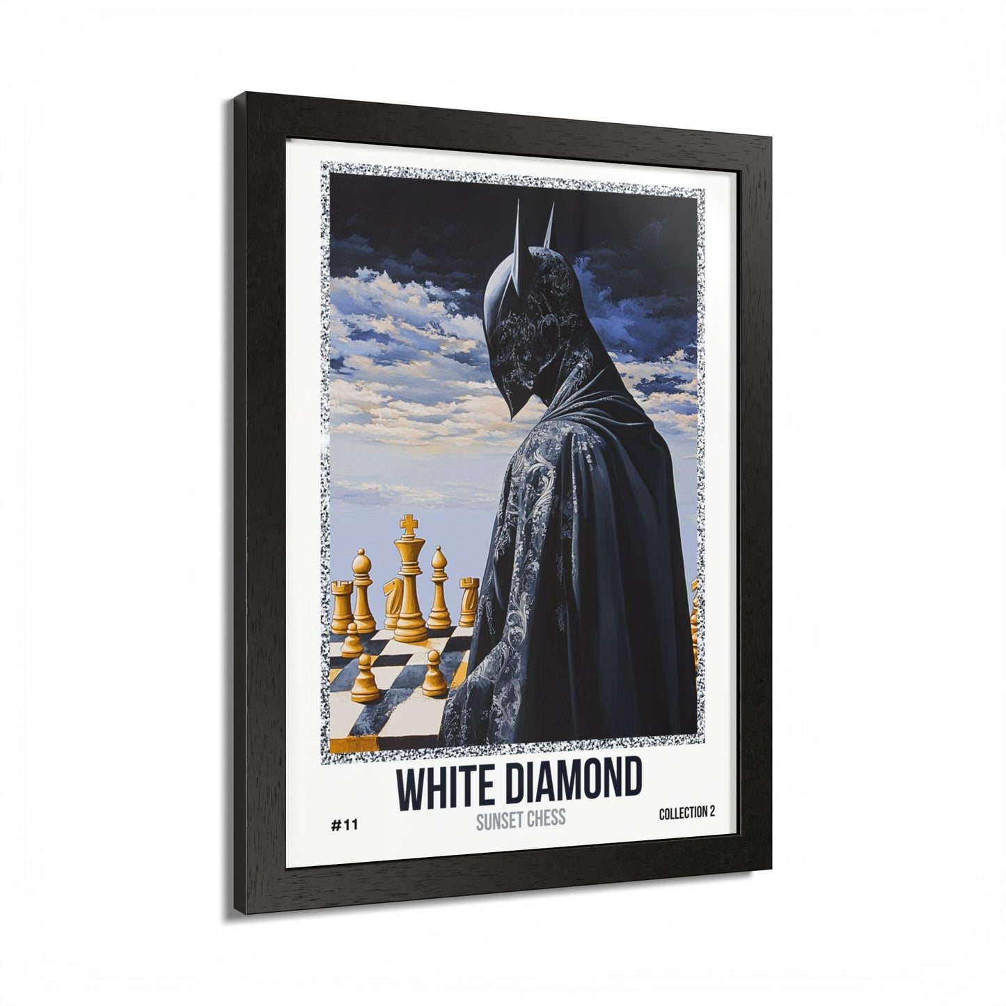 White Diamond - Collection 2 Card #11 - Sunset Card Poster Framed 12"x16"
