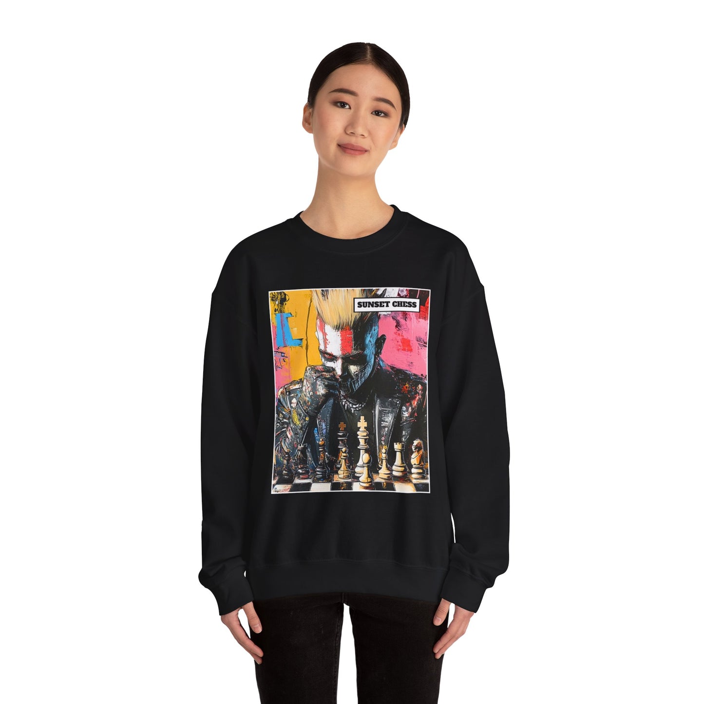 Metal Man - Black Chess Crewneck Sweater