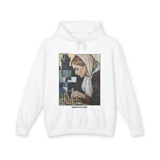 Maiden Plays Chess - White Chess Hoodie