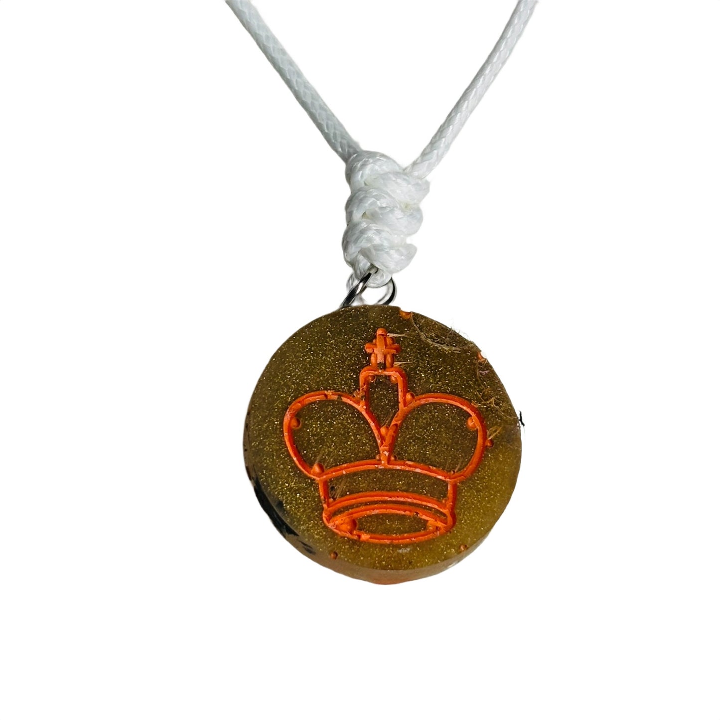 Dirty Brown King - Handmade Resin Chess Necklace