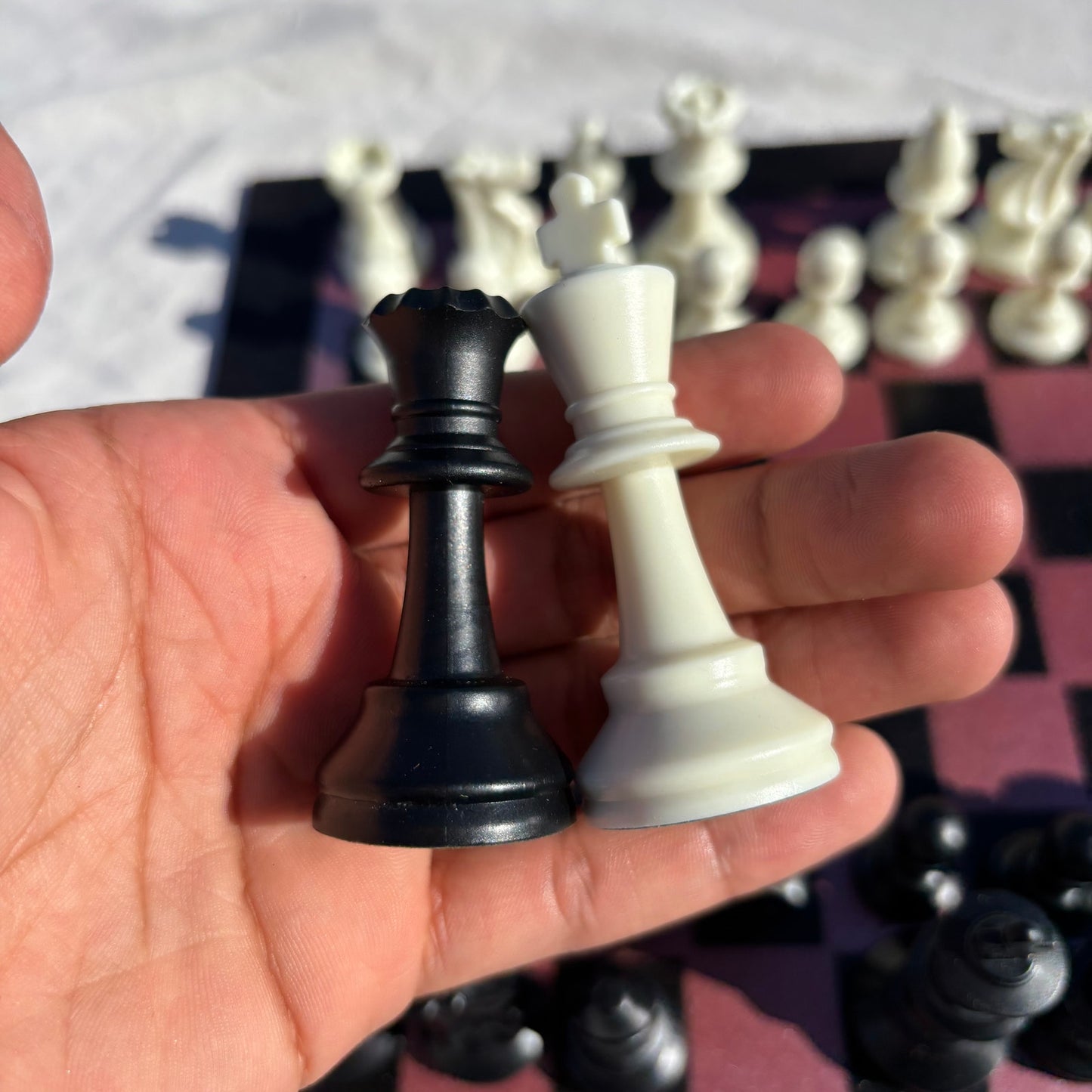 Metallic Red - Painted Chess Set