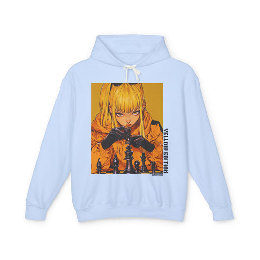 Yellow Anime Chess - Sky Blue Hoodie