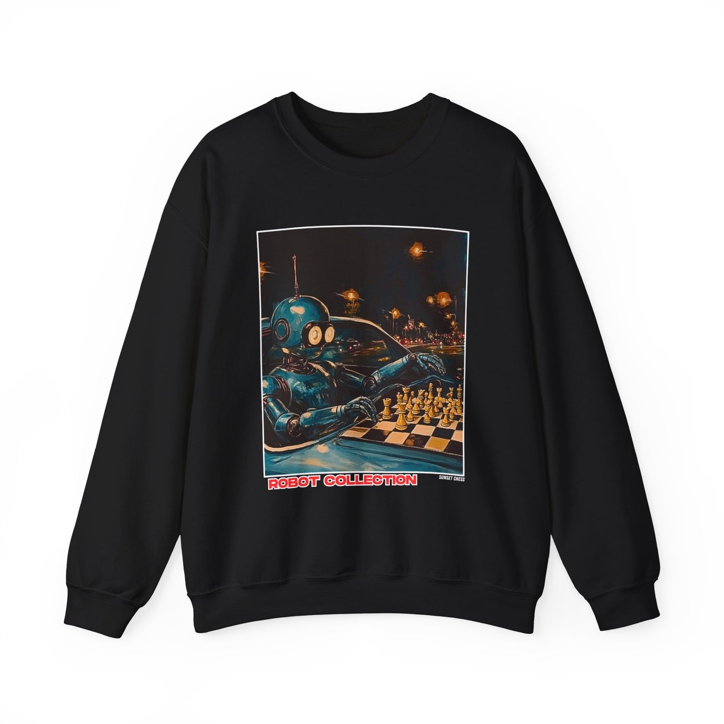 Late Night Ride - Black Chess Crewneck Sweater