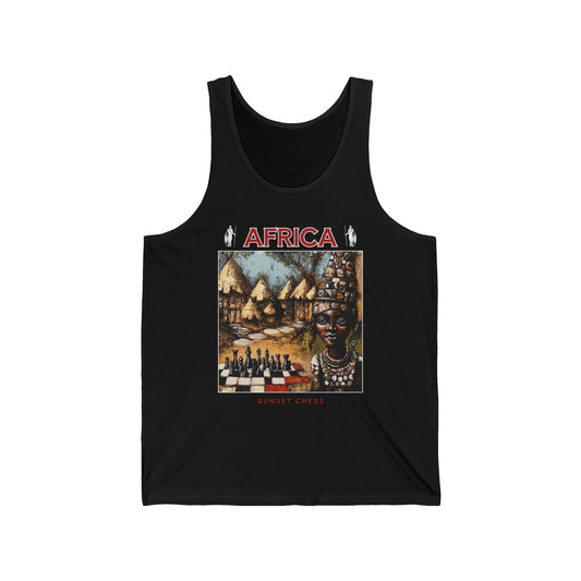Village Game - Black Chess Tank Top