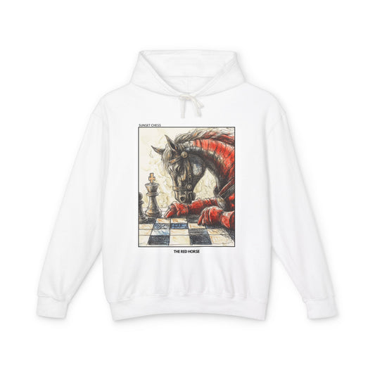 The Red Horse - White Chess Hoodie