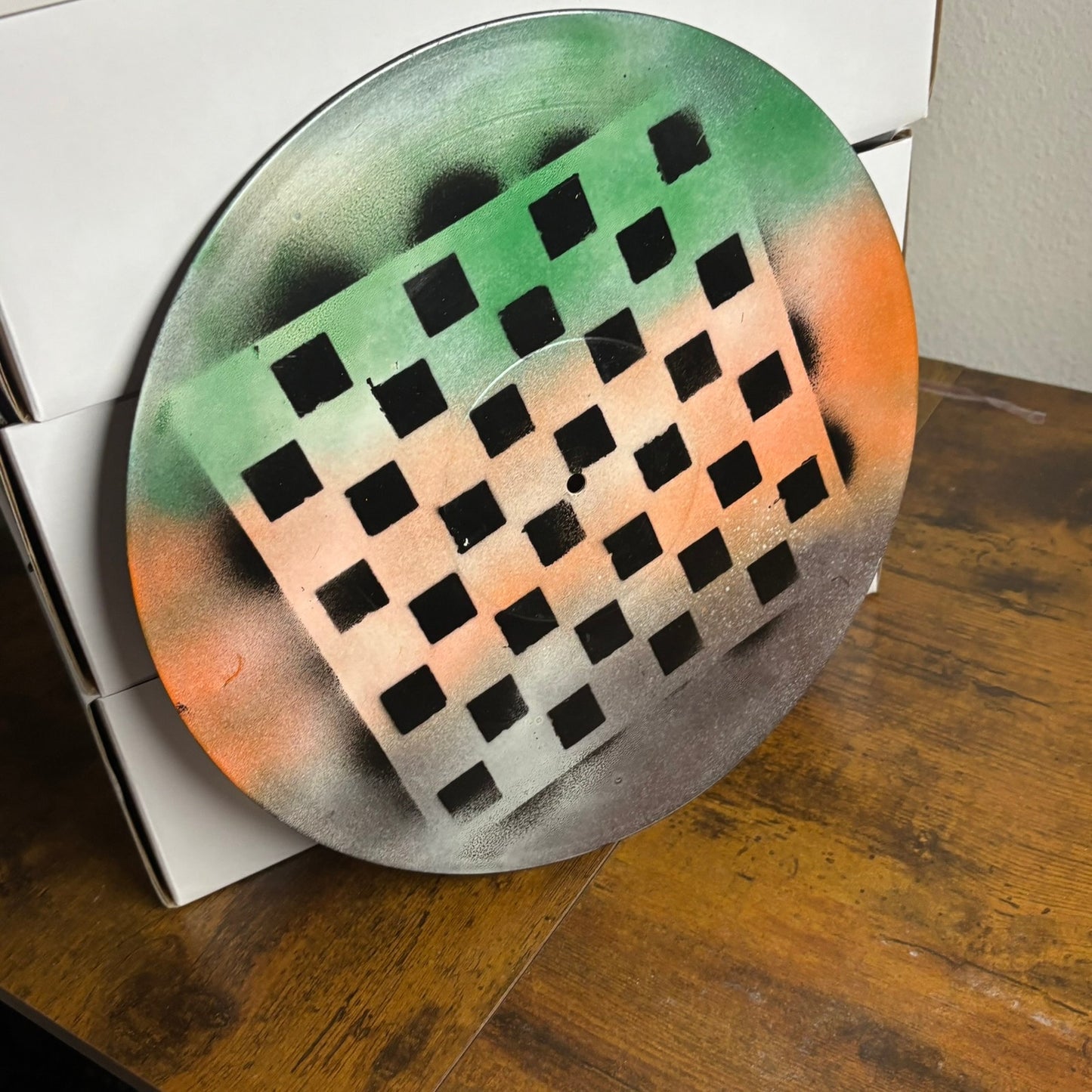 Orange Green Mist - Vinyl Chess Board