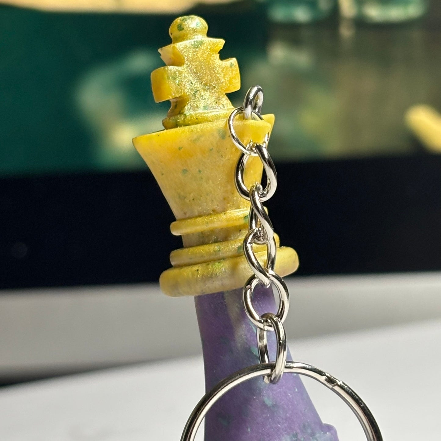 Purple Yellow King - Handmade Resin Keychain