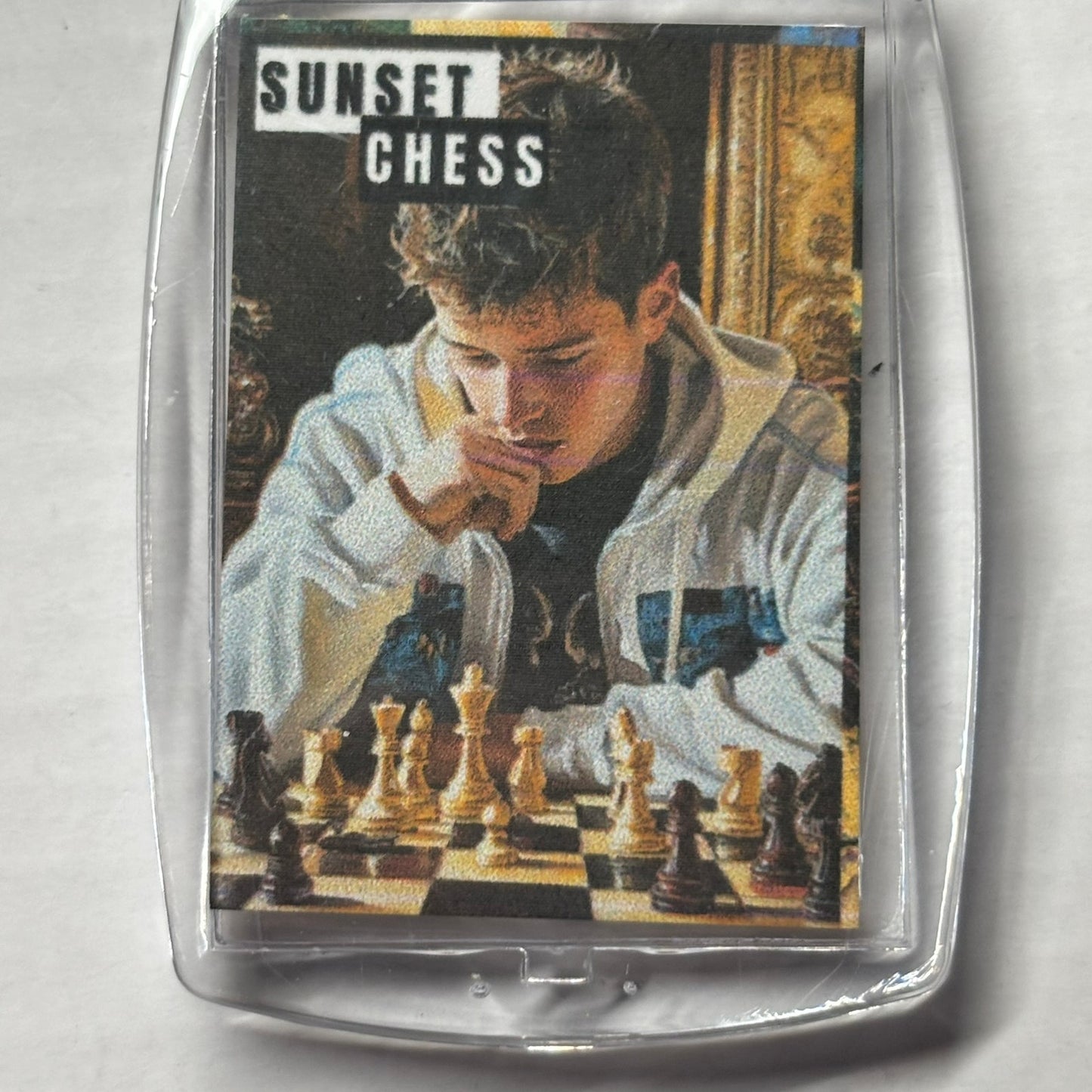 Young Man - Chess  Photo Keychain