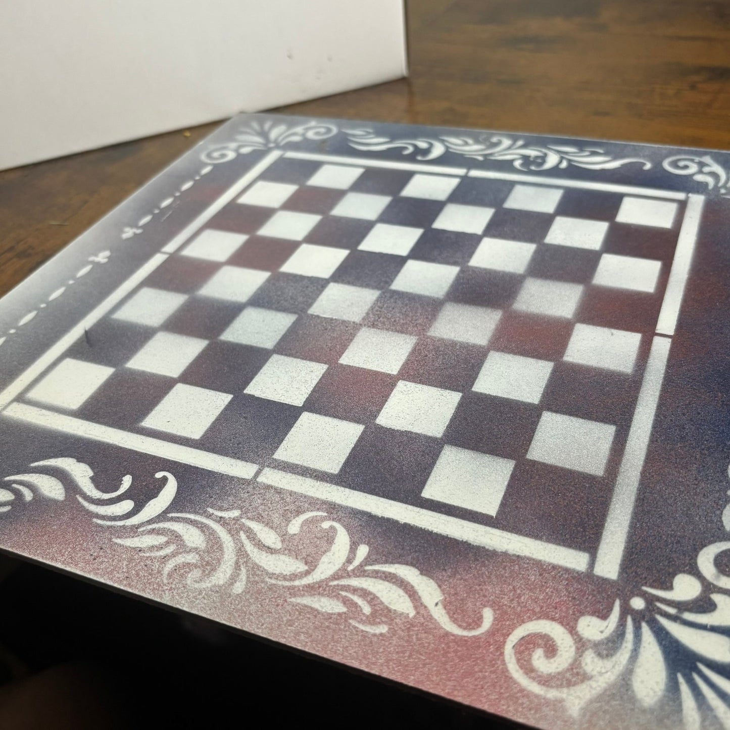 Cloudy Color Mesh - Painted Chess Board