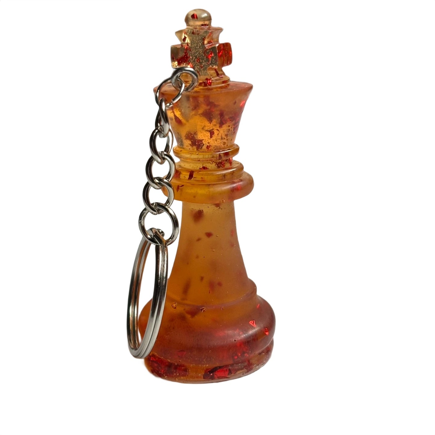 Tilted Amber King - Handmade Resin Keychain