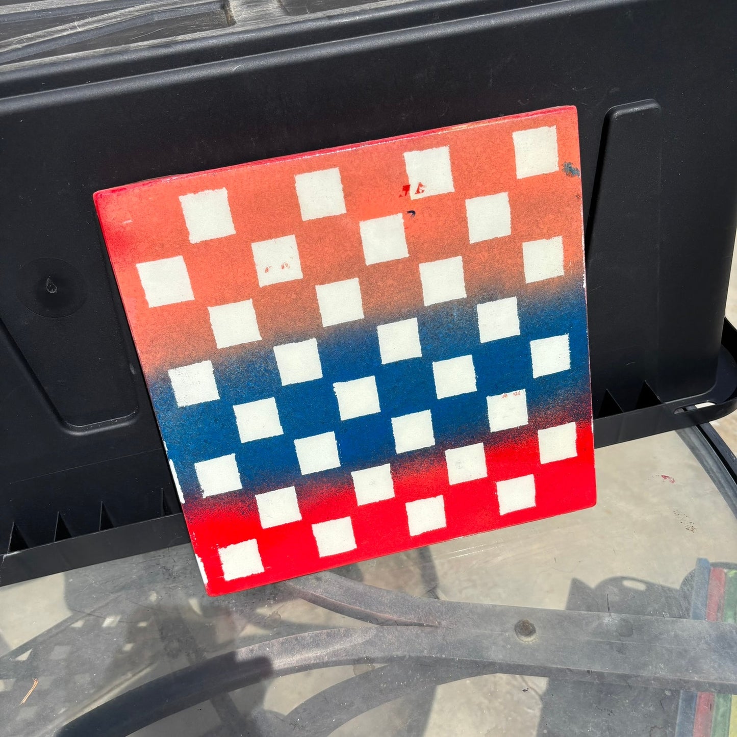 Color Enmeshment - Resin Coated Chess Board
