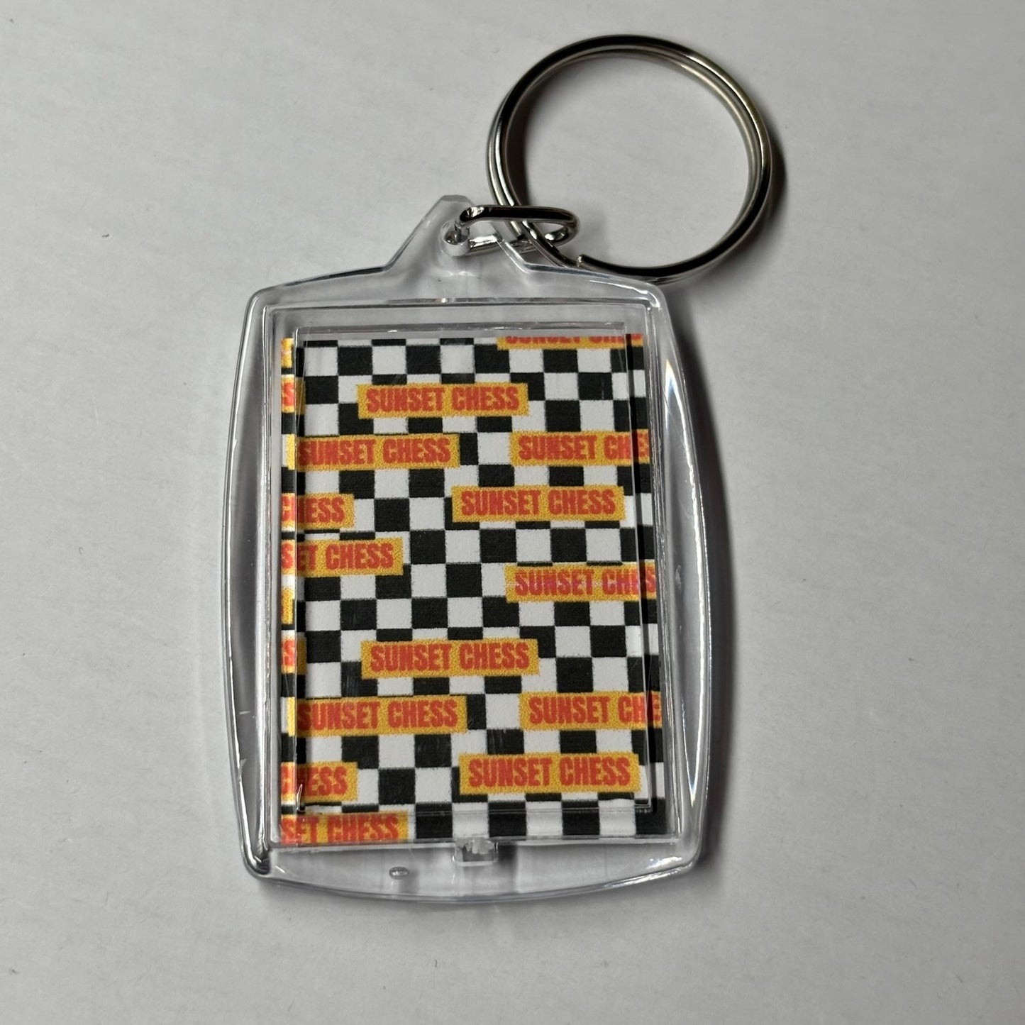 Babies At Work - Sunset Chess Photo Keychain