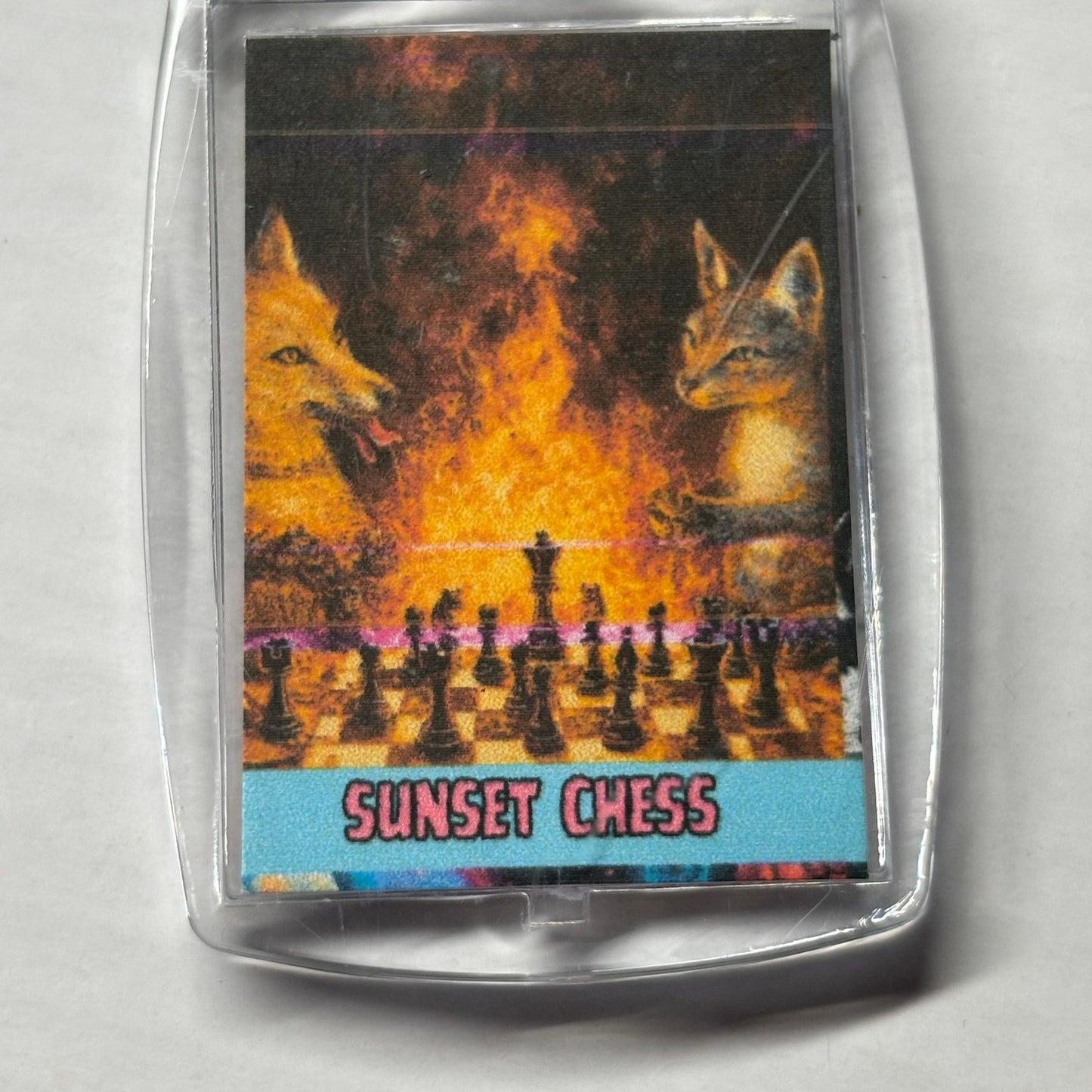 Fire Fox - Chess  Photo Keychain