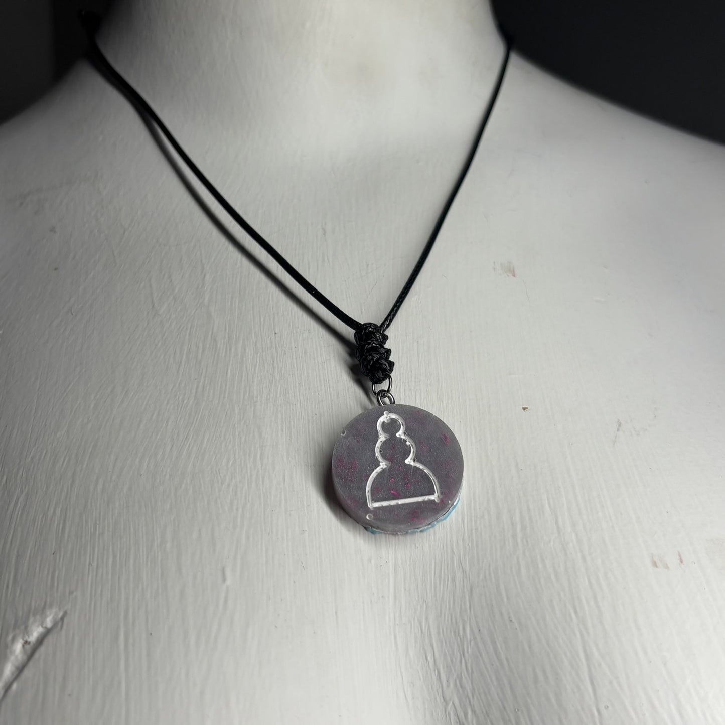 Space Purple Pawn - Handmade Resin Chess Necklace