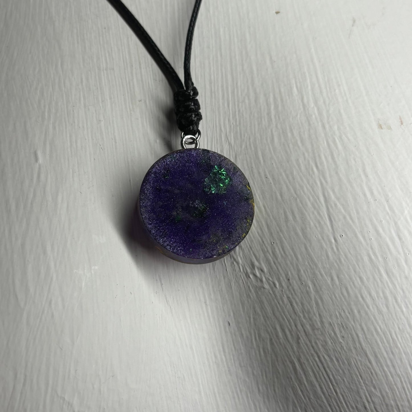 Purple & Yellow Knight - Handmade Resin Chess Necklace