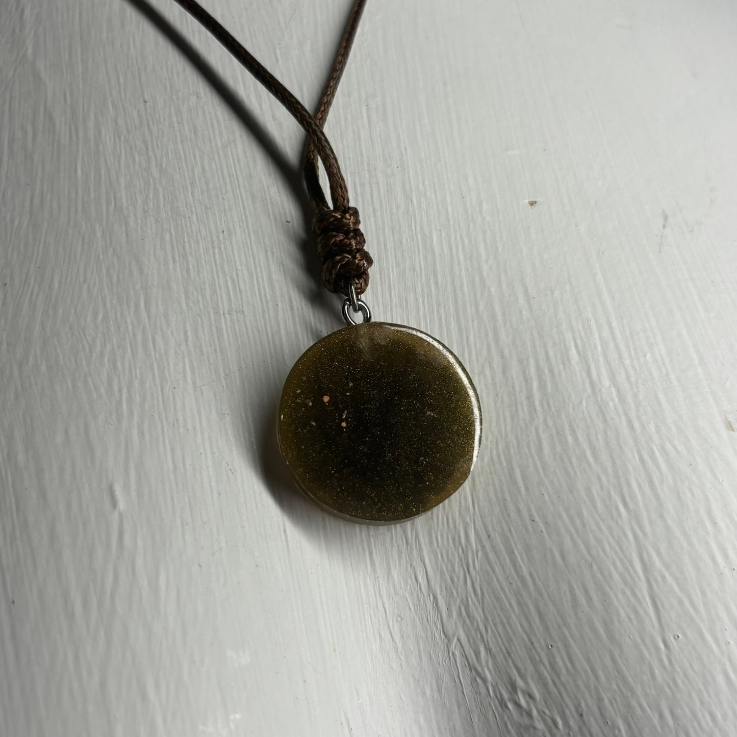 Coffee Brown Bishop - Handmade Resin Chess Necklace