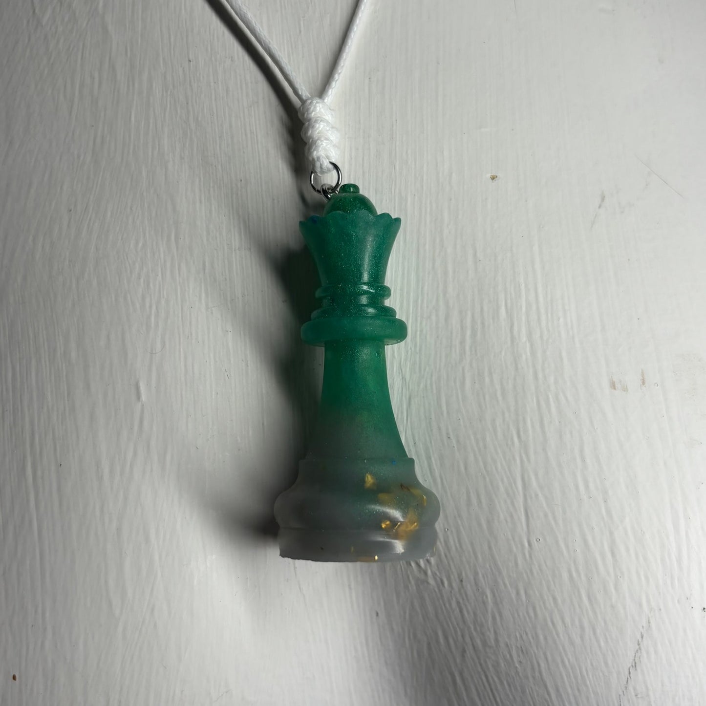 Green Queen - Handmade Resin Chess Necklace
