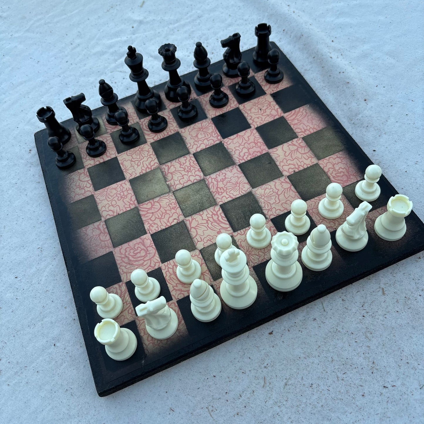 Peach Pattern - Scrapbook Chess Set